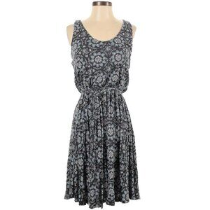 Ann Taylor LOFT Floral Medallion Tie Waist Dress, Size L